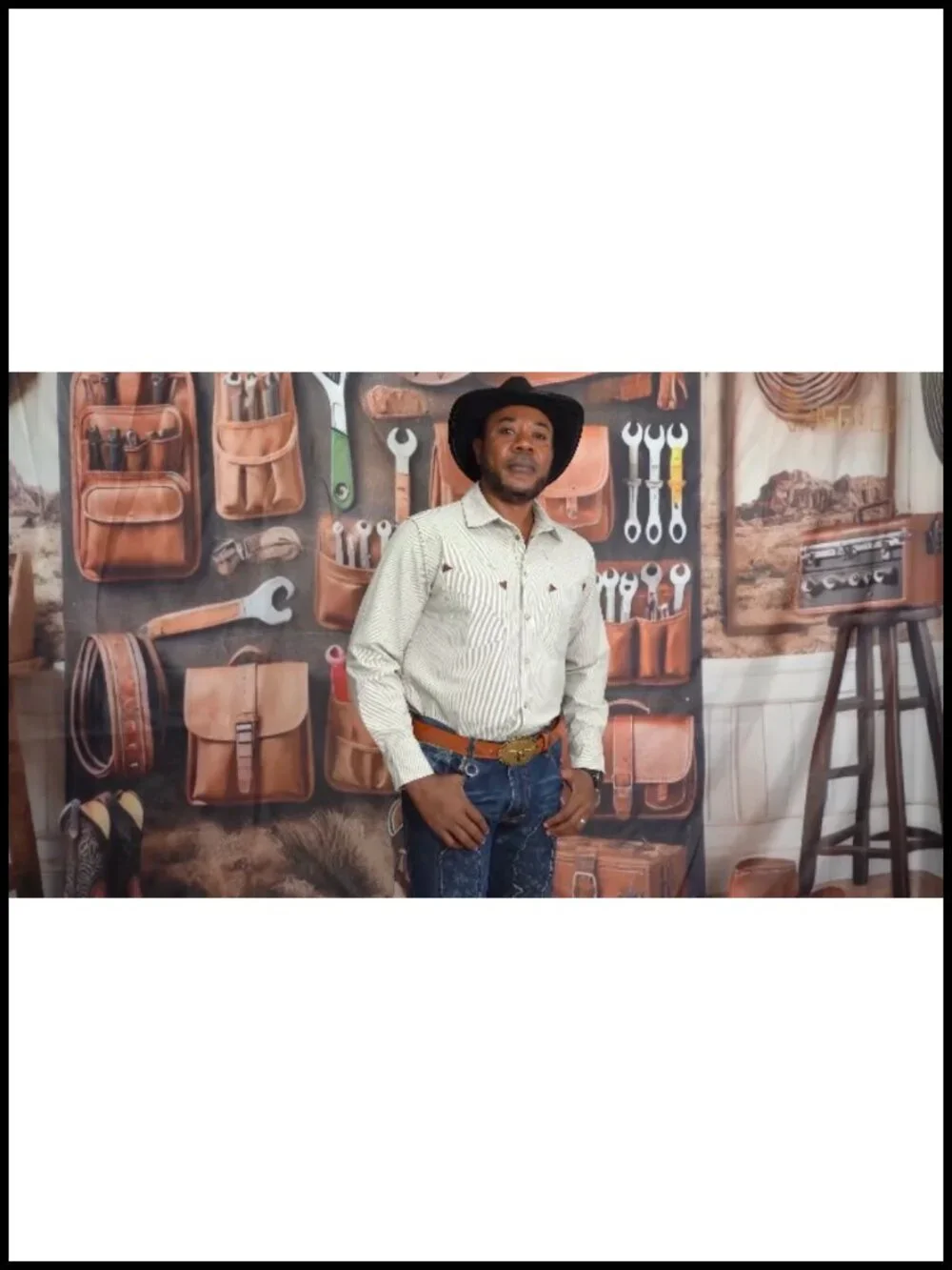 Genuine Leather Western Cowboy Belt, 1.5